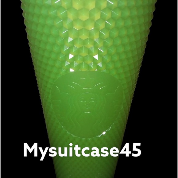 Lemon Grass Glow In The Dark Studded Starbucks Venti Cold Cup Tumbler Halloween - Picture 4 of 4